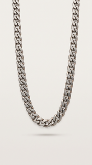 Satin Steel Curb Chain Necklace
